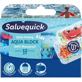 Salvequick Aqua Block Kids 12 st/pakke
