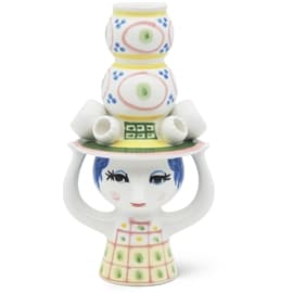 Bj�rn Wiinblad Dame med hat Lysstage 16 cm Lyser�d