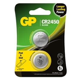 GP Batteries CR2450, 3V, Pakke med 2 stk.