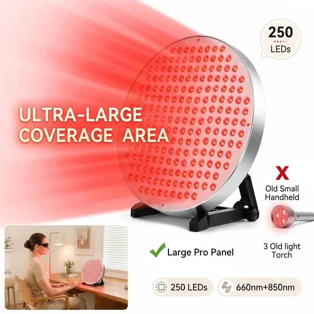 Red Light Therapy Device Panel 660nm 850nm Infrared LED Light Therapy for Body Pain Relief Anti-Aging Skin Care Rejuvenation 250 LEDs Adjustable Angle