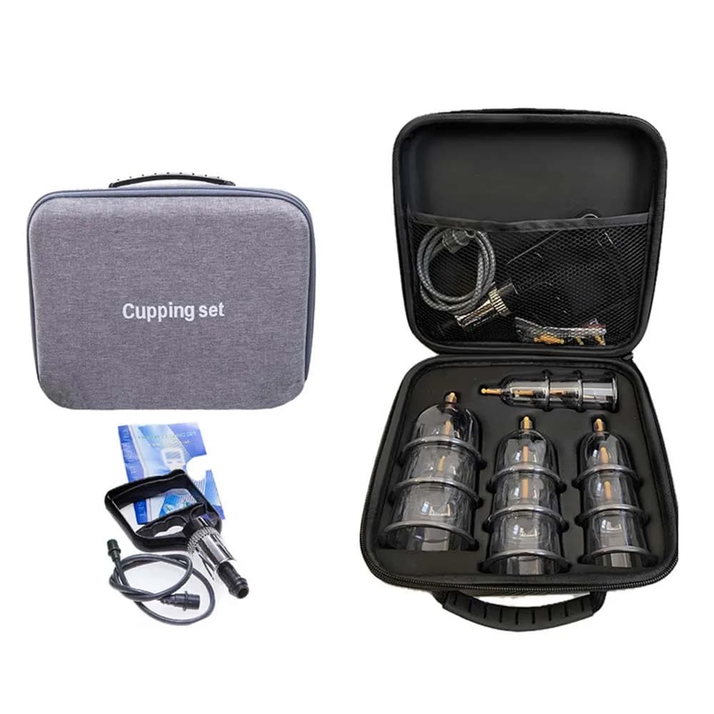 12Pcs Cupping Relax Set Multiple Sizes of Vacuum Cups with Hand Pump and Detailed Cupping Manual Massage Cupping Set for Massage