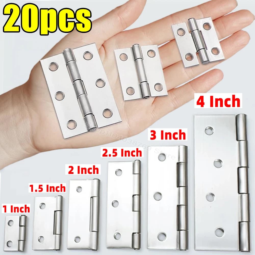 1-4 Inch Universal Door Hinges Connector Stainless Steel Furniture Drawer Cabinet Fitting Hinge Home Doors Hardware Accessories