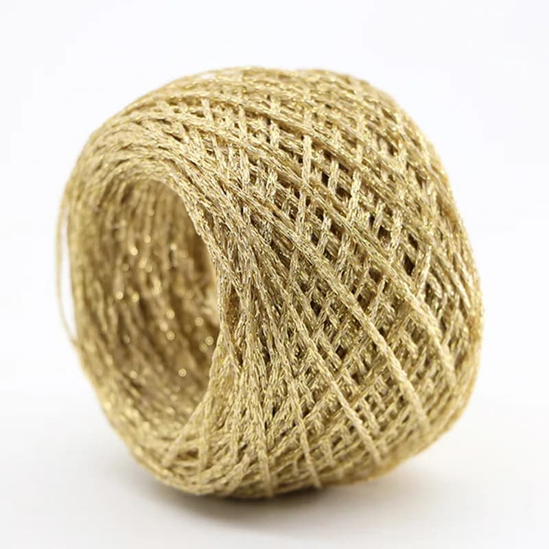 50g/ball Colorful Unique Gold Silver Wool Cotton Metallic Yarn Skein Crochet Thread Glitter Hand-woven Craft Bag