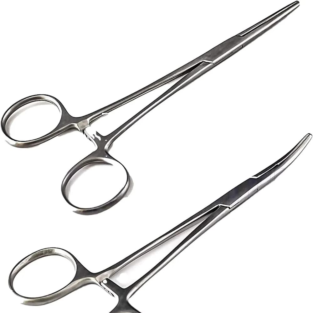1-2Pcs Fishing Pliers Hook Extractor Bent Straight Fish Control Unhooking Equipment Remover Curved Tip Slicer Surgical Clips