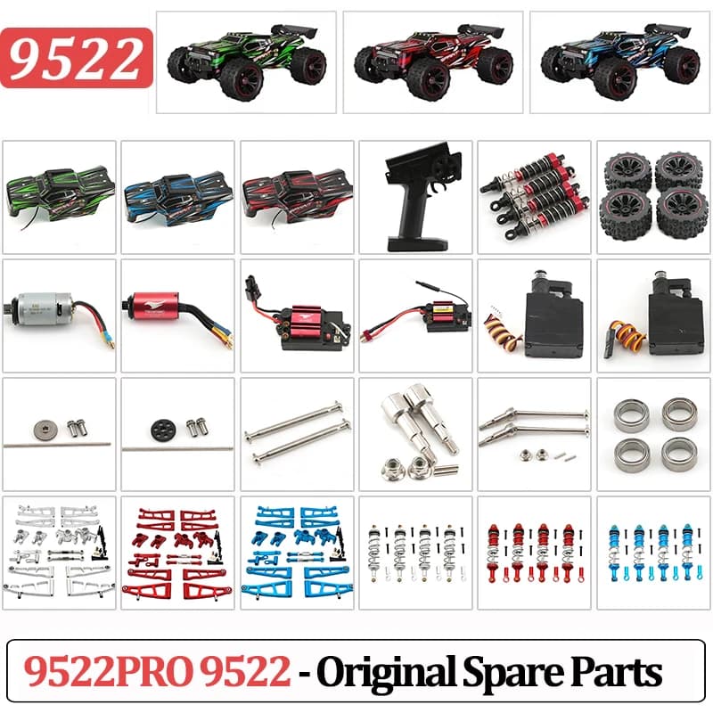 9522PRO Spare Parts Drive Shaft Servo Differential Gearbox Tire Car Body Receiver Motor Bearings Swing The Arm 9522 Spare Parts