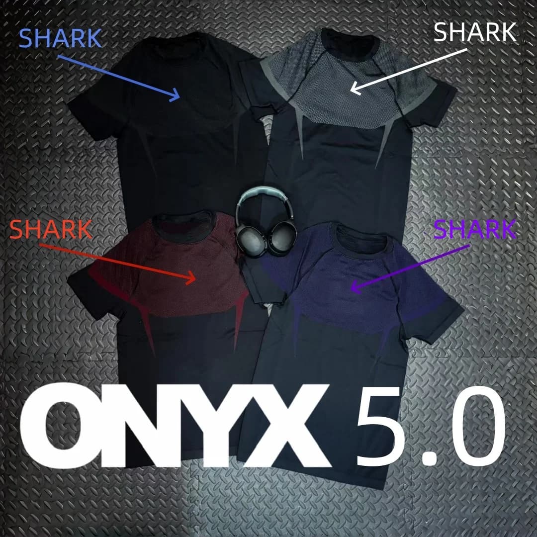 Men's fitness compression GYM short sleeved, tight fitting, onyx5.0 fitness short sleeved, outdoor fitness gym.