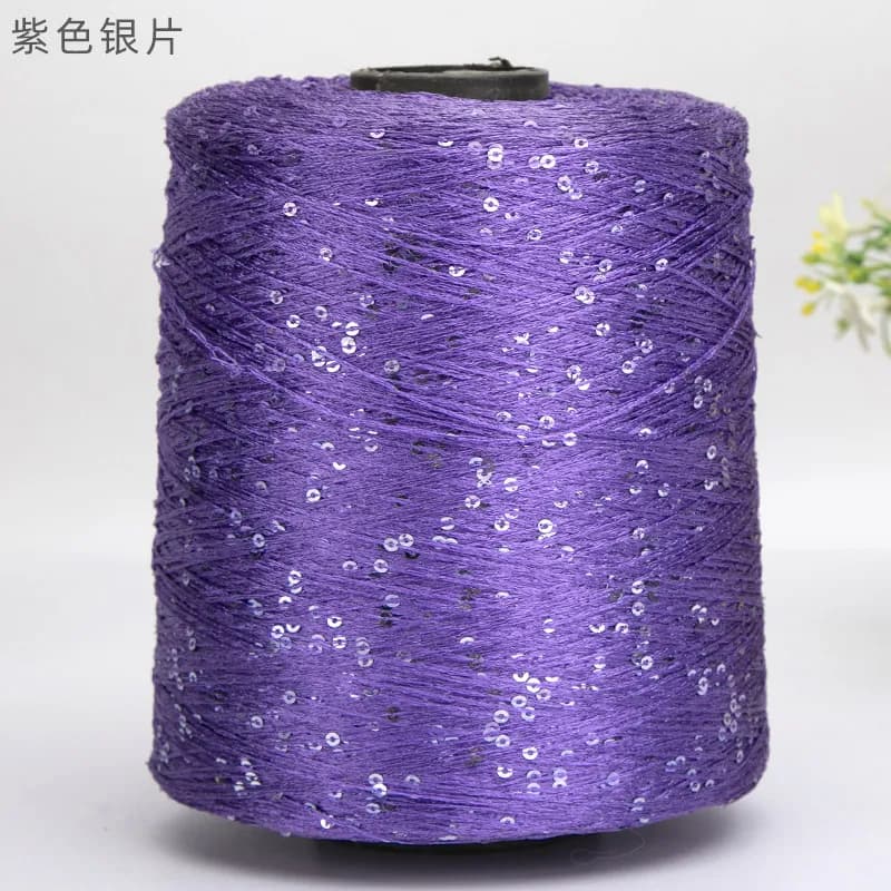 Silk Sequin Yarn Special Mercerized Line 500g/roll Handmade DIY 3mm Sequins Hand Knitting Yarn ThreadDoll Sweater Knitting Line