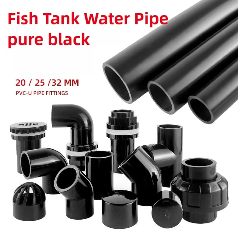 PVC Black Fish Tank Water Pipe Plastic Tube Fittings Elbow Joint Duck Bill Water Outlet Aquarium Accessories Water Inlet Pipes