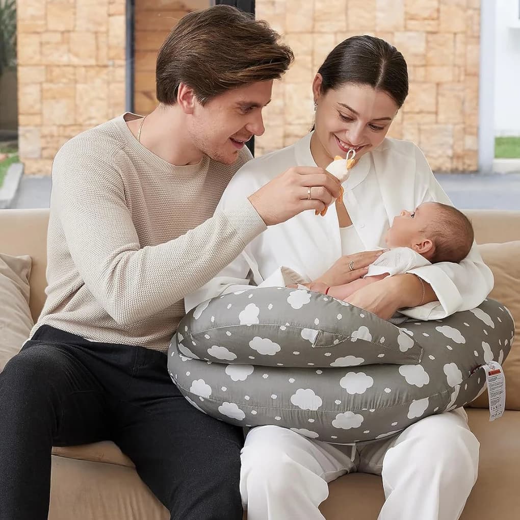 Versatile Nursing Pillow for Mom Breastfeeding Waist Sitting Support Wide Design for Extra Support Hands-Free Feeding for Mom