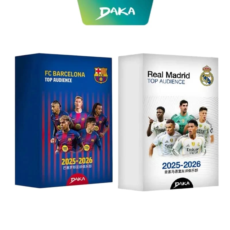 Genuine Daka 2025-2026 Barcelona Real Madrid Football Trading Card Messi Mbappé Luka Modrić Star Player Collection Cards Gift