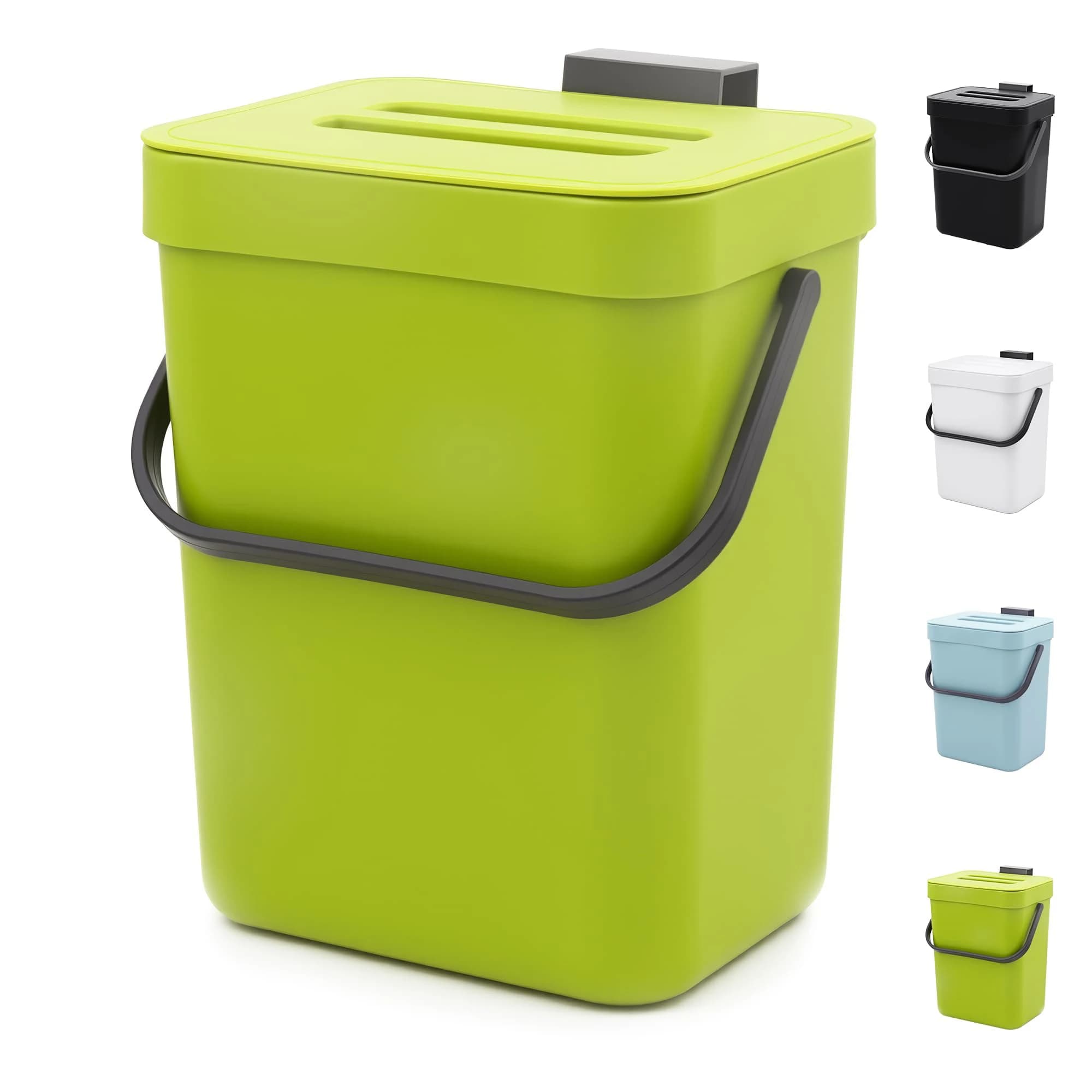Hanging Plastic Trash Can, Compost Bin Indoor Kitchen Sealed, Odor-Free Food Scrap Container, Small Trash Can with Lid.