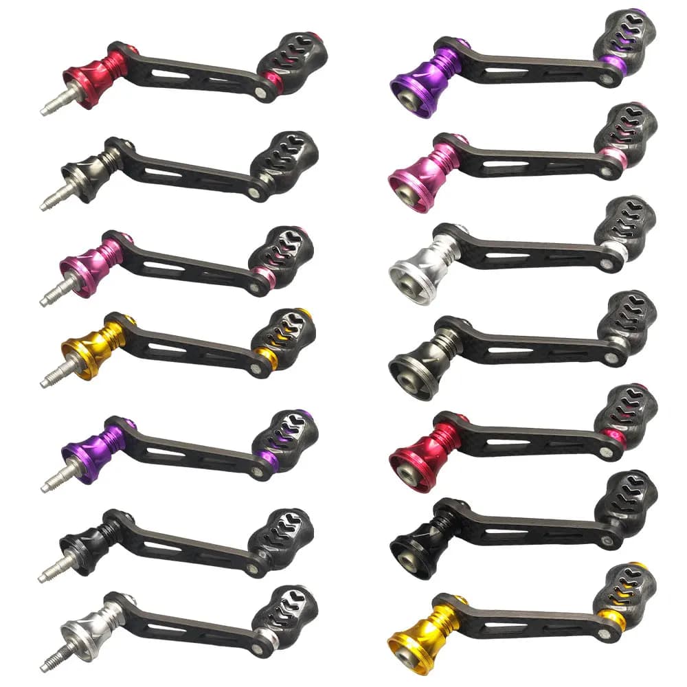 Carbon Fiber Spinning Reel Handle Screw-in Type for DAIWA/SHIMANO Fishing Reels Power Handle Fishing Reel Replacement Spare Part