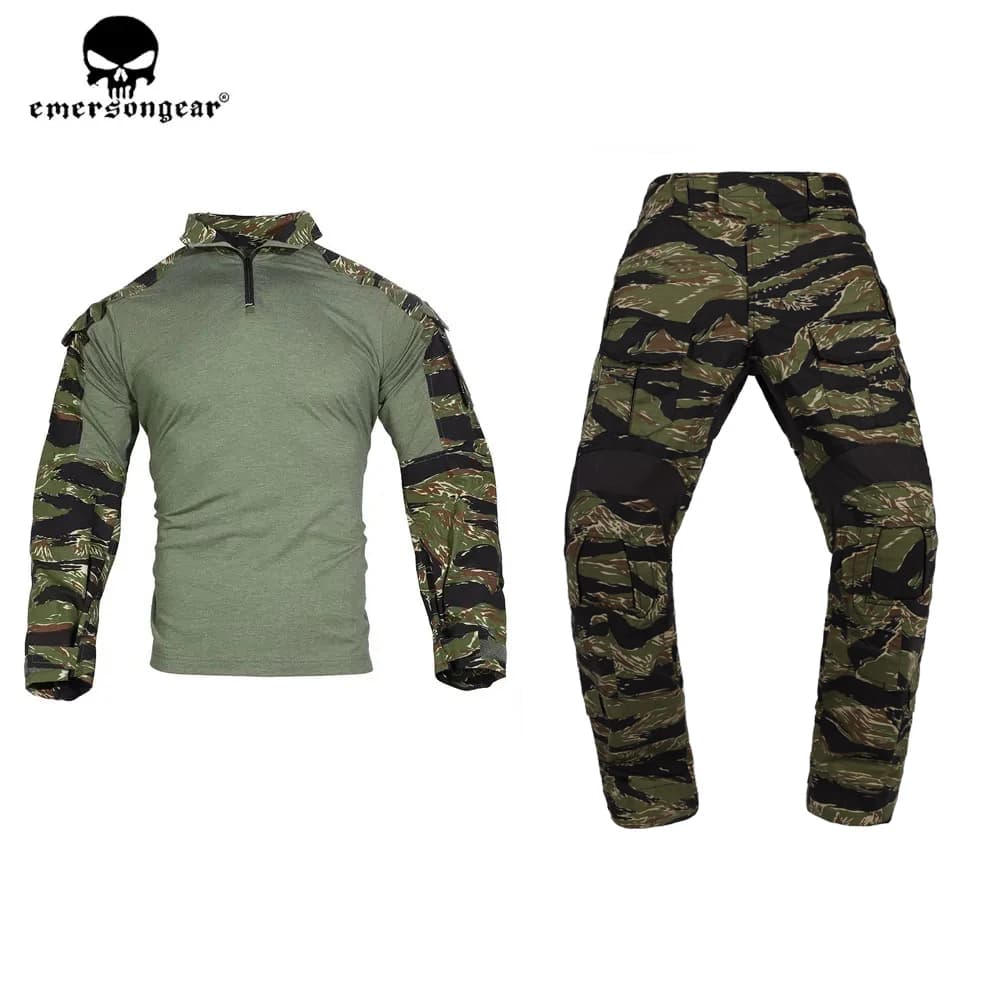 Emersongear Tactical G3 Combat Suit Shirt Pants With Knee Pads Update Ver Camo Airsoft Civilian Combat Uniform Hunting Clothes