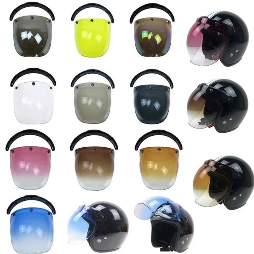 Hot Bubble Helmet Visor Multicolor Flip Up Open Face Motorcycle Helmet Bubble Visor Helmet Accessories
