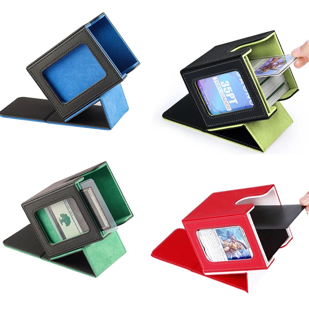 Window Collection Box Game Card Organizer Storage Box Card Stacking Storage Box For TCG Board Games Collectible Card Cases
