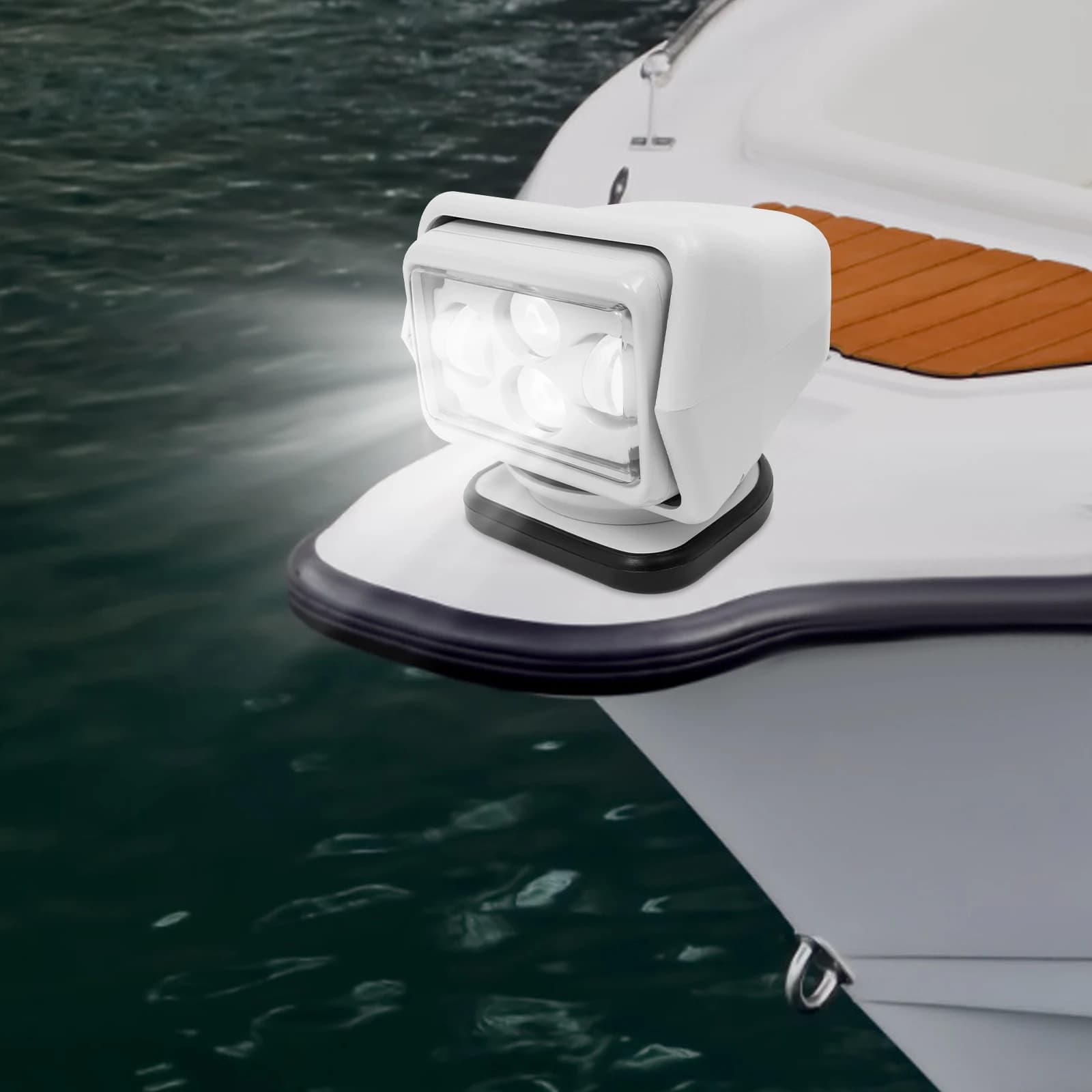 60W LED Rotatable Searchlight Remote Control Boat Spotlight 600m Lighting Distance IP67 8000LM Work Light Emergency Lighting