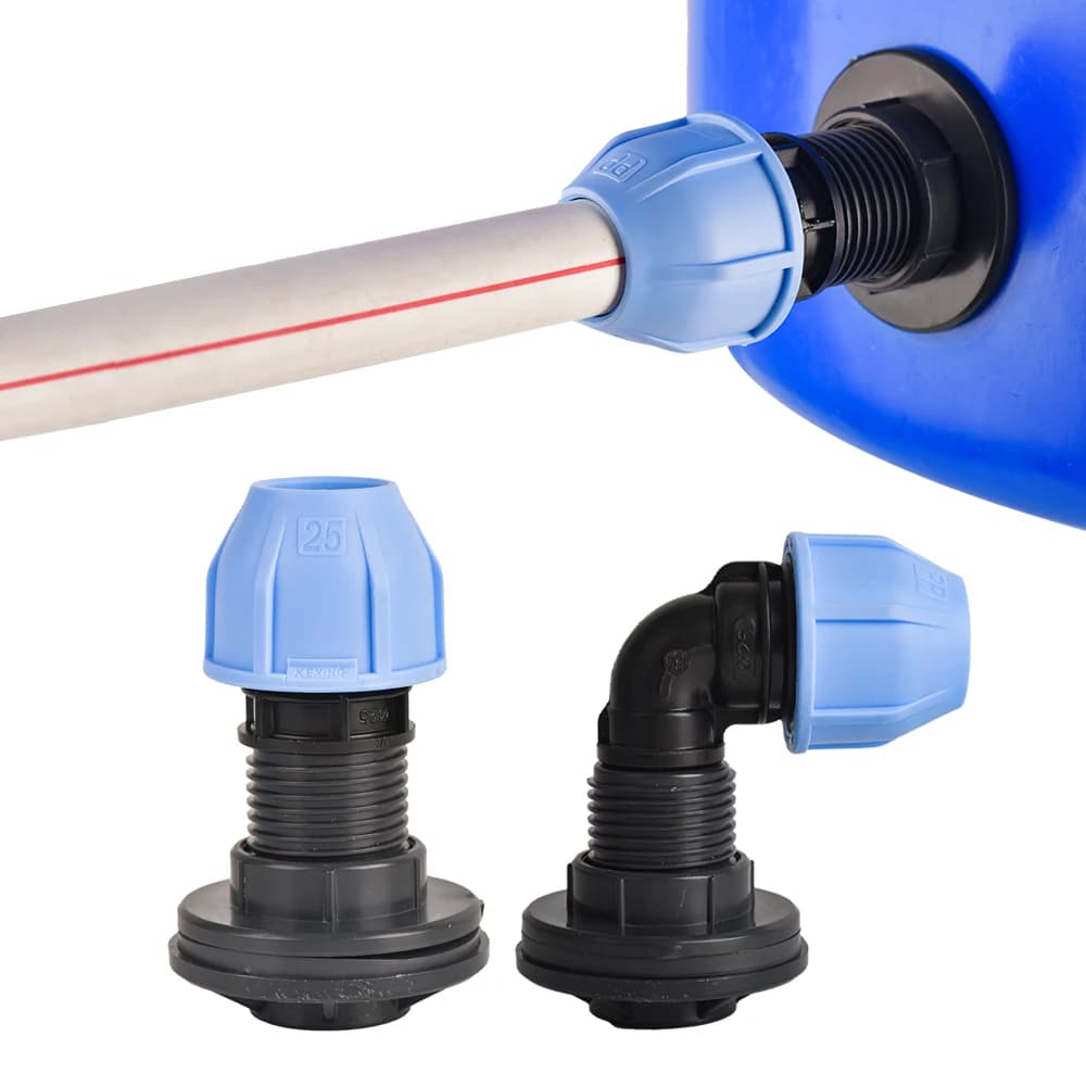 Rain Barrel Fitting Connect OD 20/25/32mm PE Tube Connector Adapter for Water Tanks Aquariums Tubs Pools