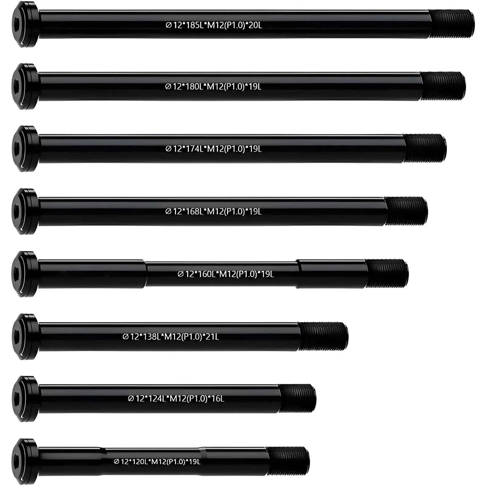 Tropicycle MTB Road Bike Thru Axle Front Fork Shaft Skewers M12x1.0 M12x1.5 12x142/162/174 12x100/110mm Aluminum Alloy Bike Axle