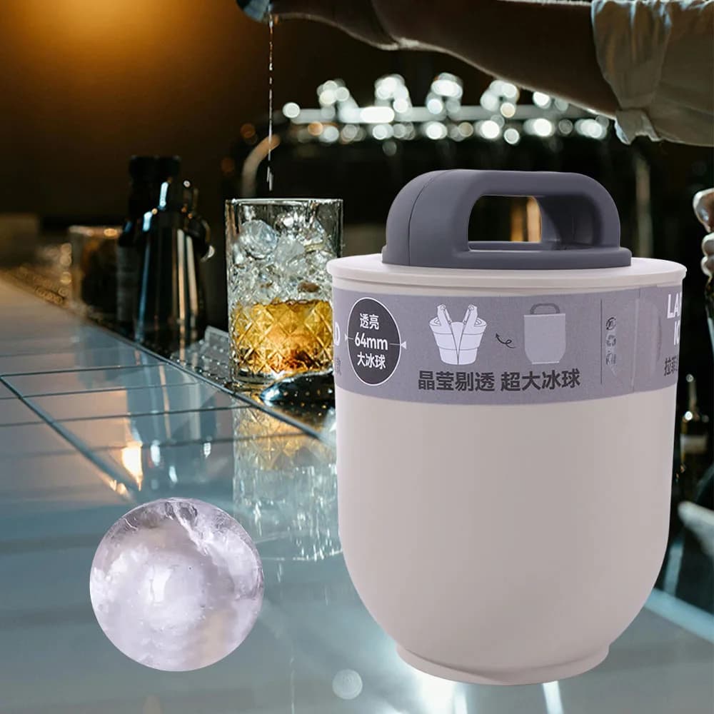 Easy Demoulding Large Size Clear Whiskey Ice Ball Mold Food Grade 64mm Ice Ball Maker Silicone Ball Ice Tray Summer