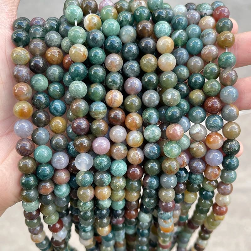 Wholesale Natural Stone India Agate Bead Round Loose Spacer 4 6 8 10 12mm For Jewelry Making Diy Necklace Bracelet Accessory