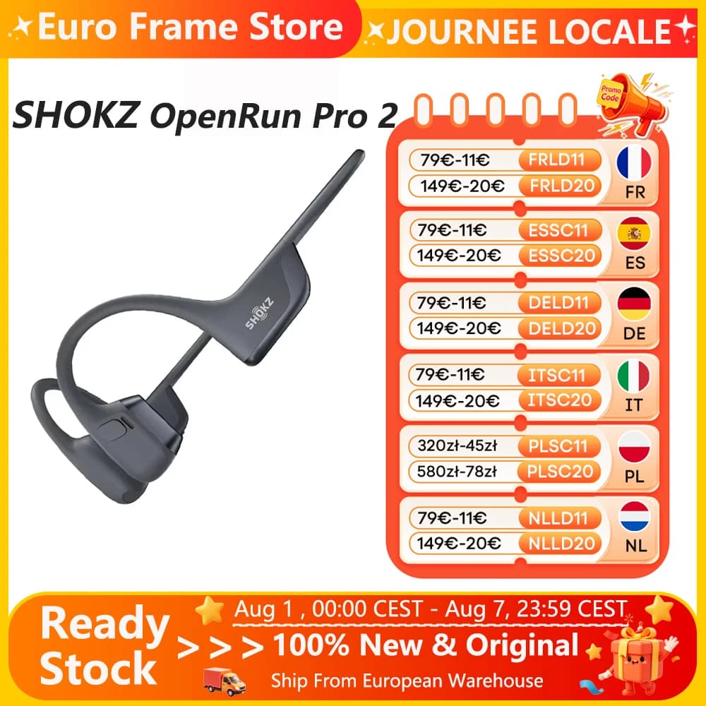 SHOKZ OpenRun Pro 2 S820/S821 Sports Headphones Open Ear Earphones Bluetooth 5.3 Noise Cancelling Microphone IP55 Waterproof