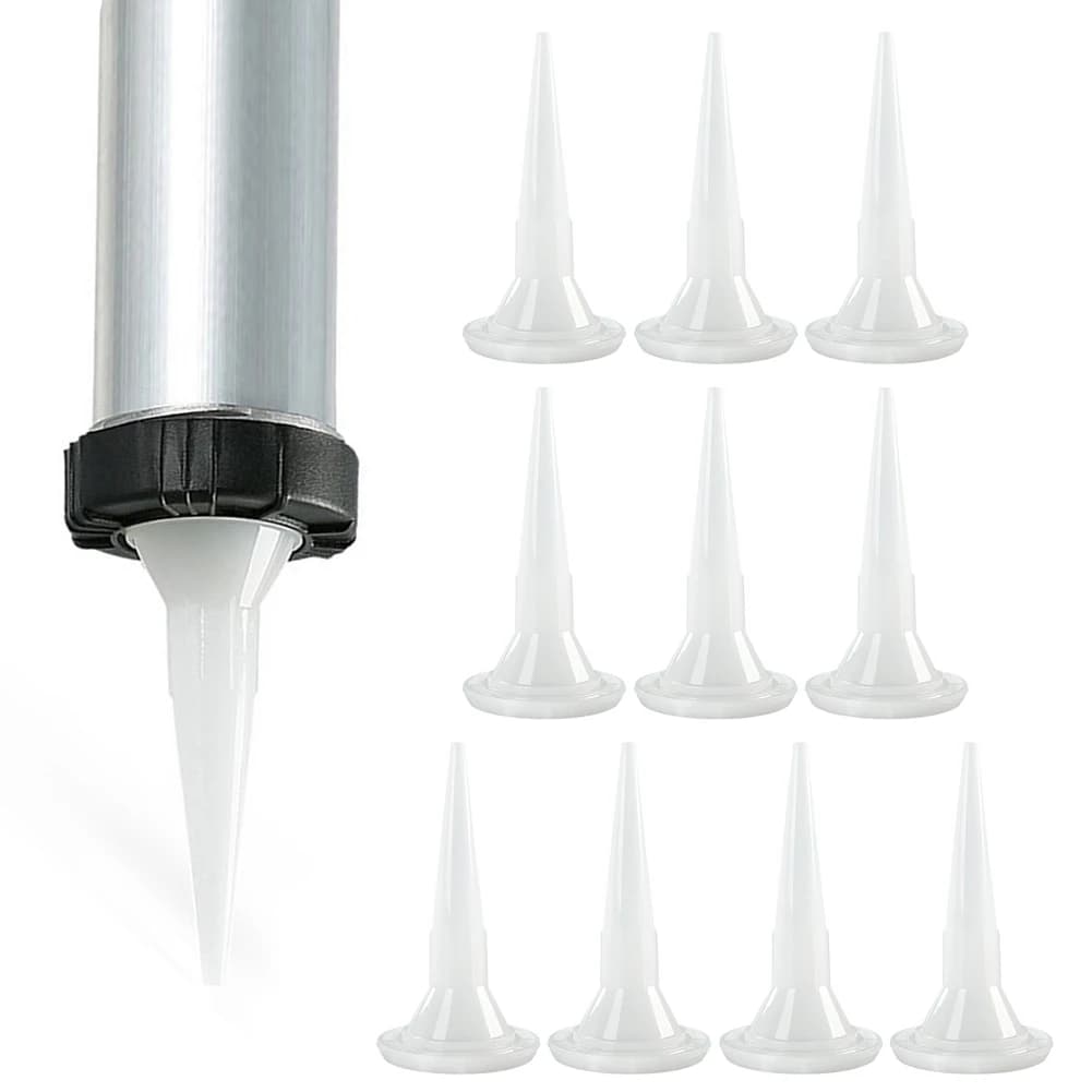 10pcs Structural Glue Nozzle Plastic Universal Caulking Nozzle Glass Glue Tip Mouth Construction Tools Accessories