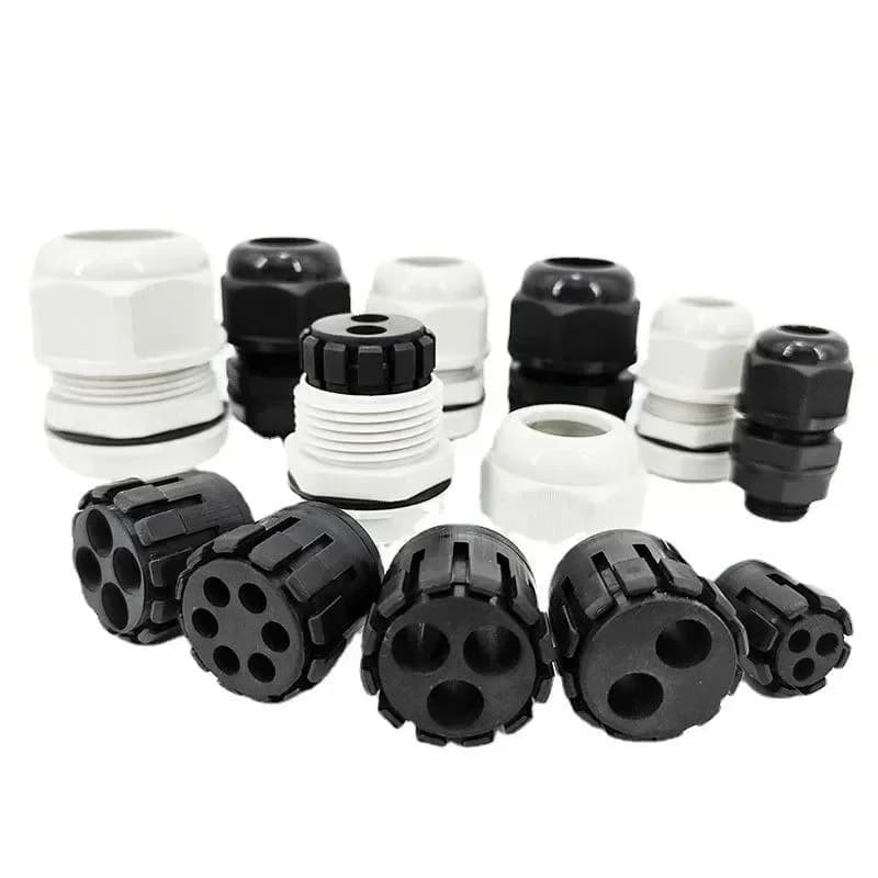 5 Pcs IP68 Waterproof Multi-Hole Nylon Cable Gland - 2/3 Hole Metric Plastic Inserts Plug for Electrical