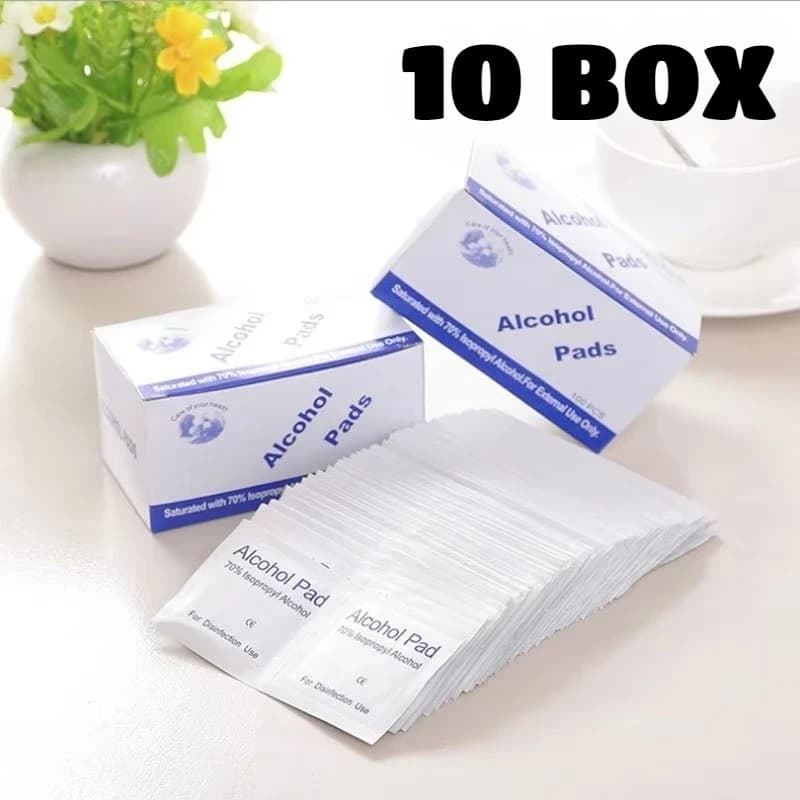 Disposable 75% Alcohol Wet Wipe Pads For Antiseptic Clean Skin Jewelry Cell Phone Screen Glasses Ear Holes Tattoo Clean Tools