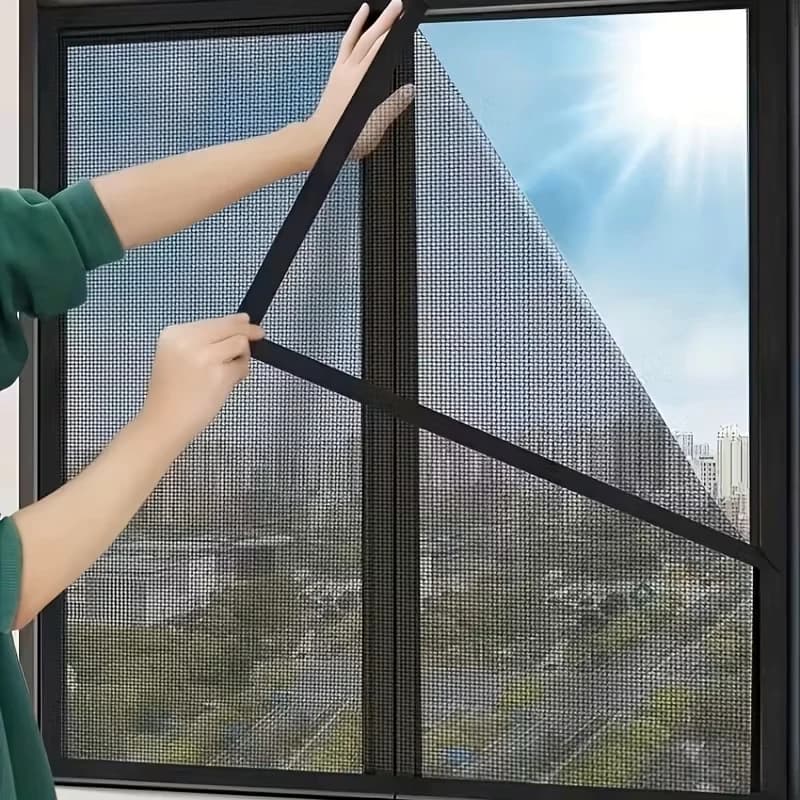 Mosquito-proof screen window, self-adhesive window mosquito net, summer insect-proof door, window mosquito net【BLACK】