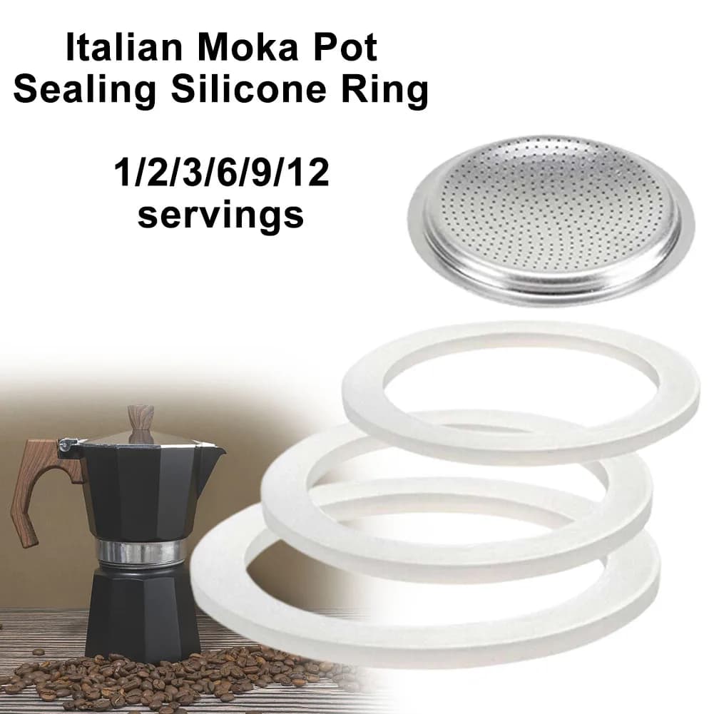 Coffee Rubber Ring Silicone Moka Rubber Seal Filter Screen Coffee Espresso Coffee Makers Moka Pot Special Replacenent Accessory