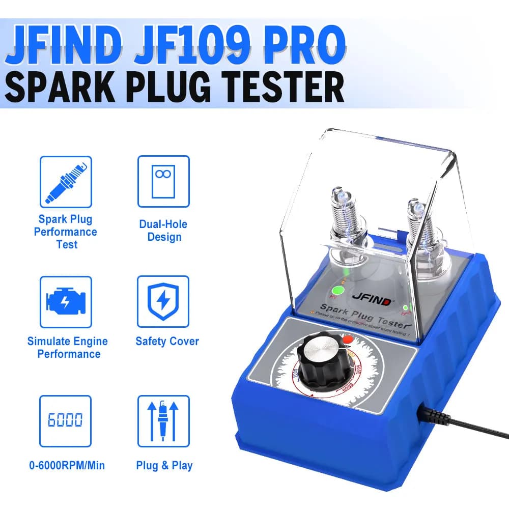 Car Spark Plug Tester 0-6000rpm 110V 220V Double Hole Diagnostic Tool Auto Engine Ignition Detector Tools Car 12V Scanner JFIND
