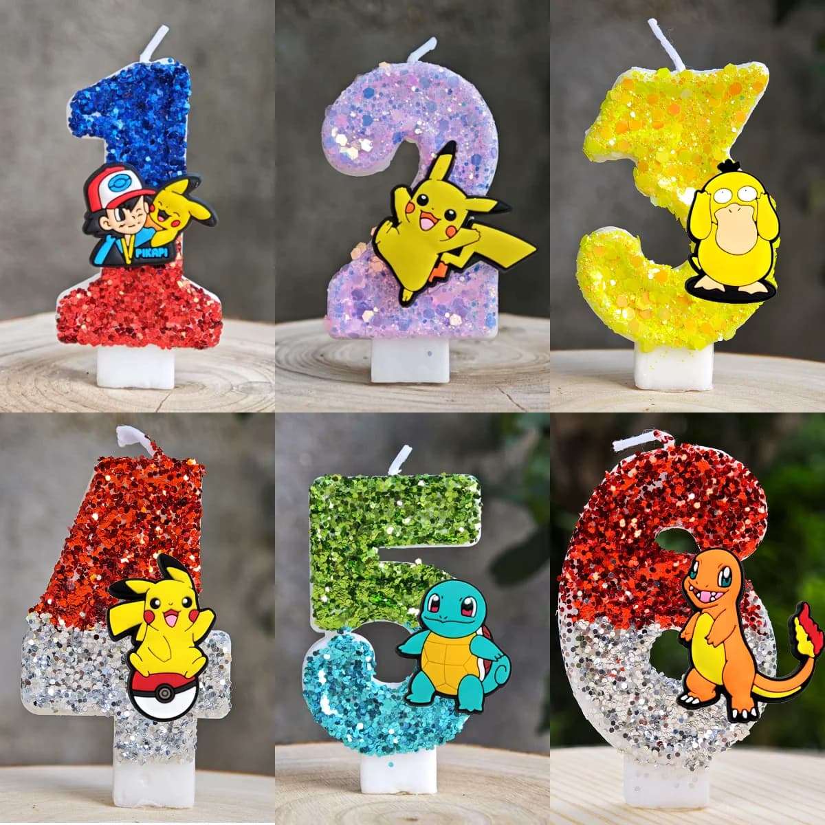 Pokemon Candle Number 0-9 Soccer Candle Pikachu Cake Decoration Boy Birthday Party for Kids Baby Shower Decor Gift