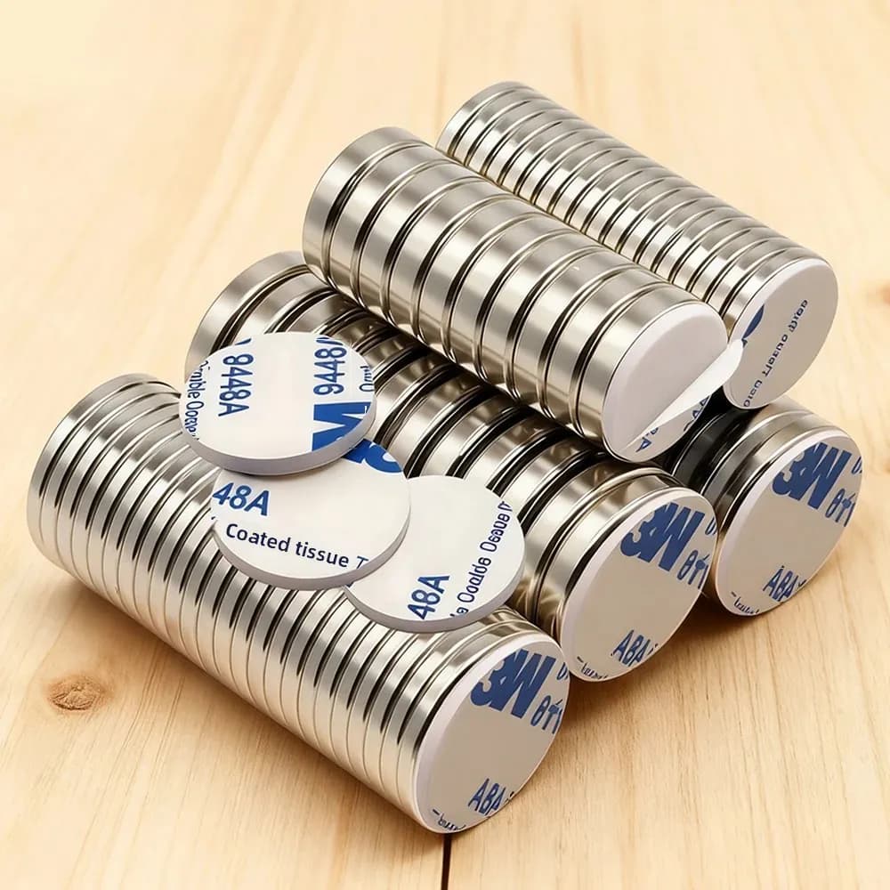 Powerful Neodymium Magnet Round With double-sided adhesive Super Strong Magnets N35 NdfeB Permanent Magnetic Refrigerator Magnet