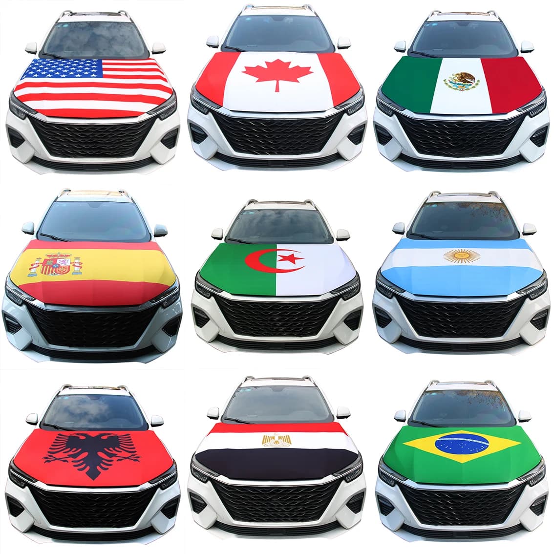 National Flags Car Engine Hood Cover America Canada Mexico Spain Albania Algeria Argentina Brazil Flag For Vehicle Decoration