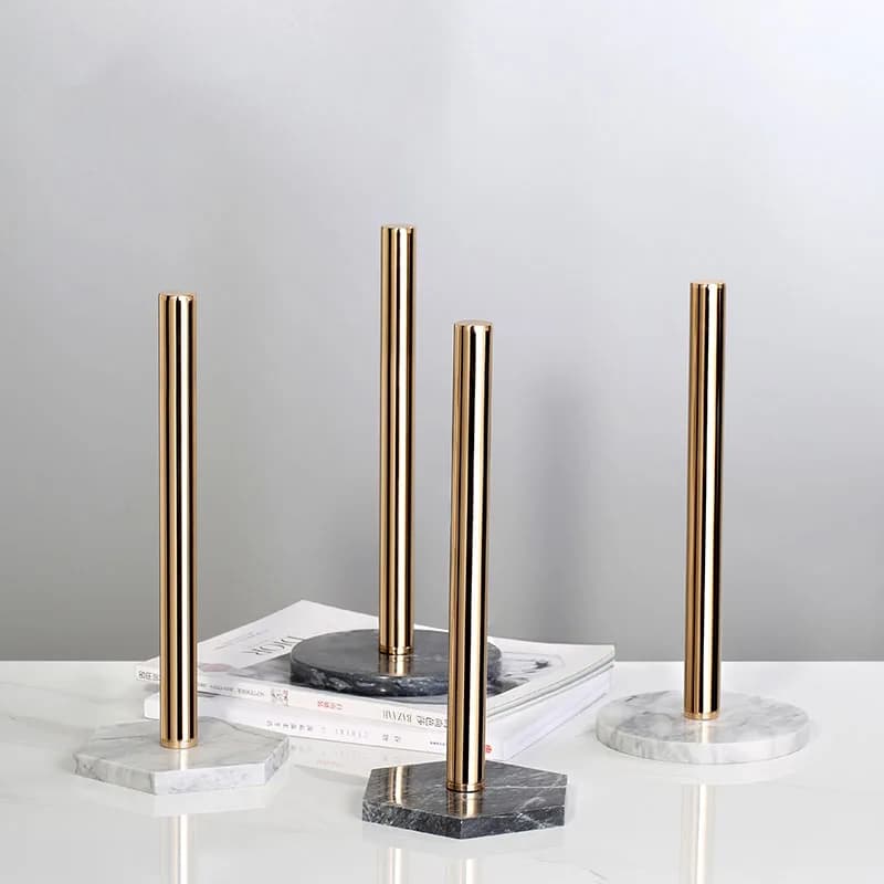 Marble Desktop Rack Tissue Paper Holder Stainless Steel Storage Organizer Shelf Home Toilet Desktop Paper Holder