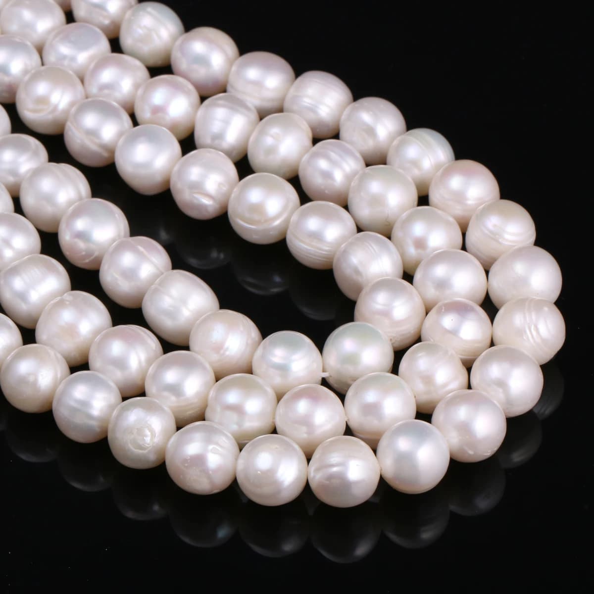 Natural Freshwater Pearls Cultured Pearls Loose Beads Round 100% for Jewelry Making Necklace Bracelet 13 Inches Size 11-12mm