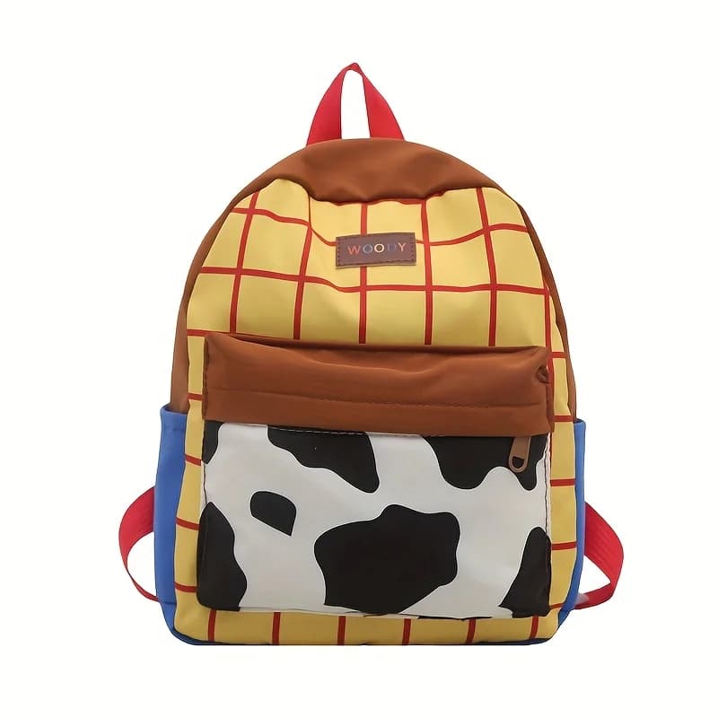 1pc Toy Story Backpack School Bag with Adjustable Shoulder Strap & Handle, Zipper Closure - Pastel Colors Durable Nylon Backpack