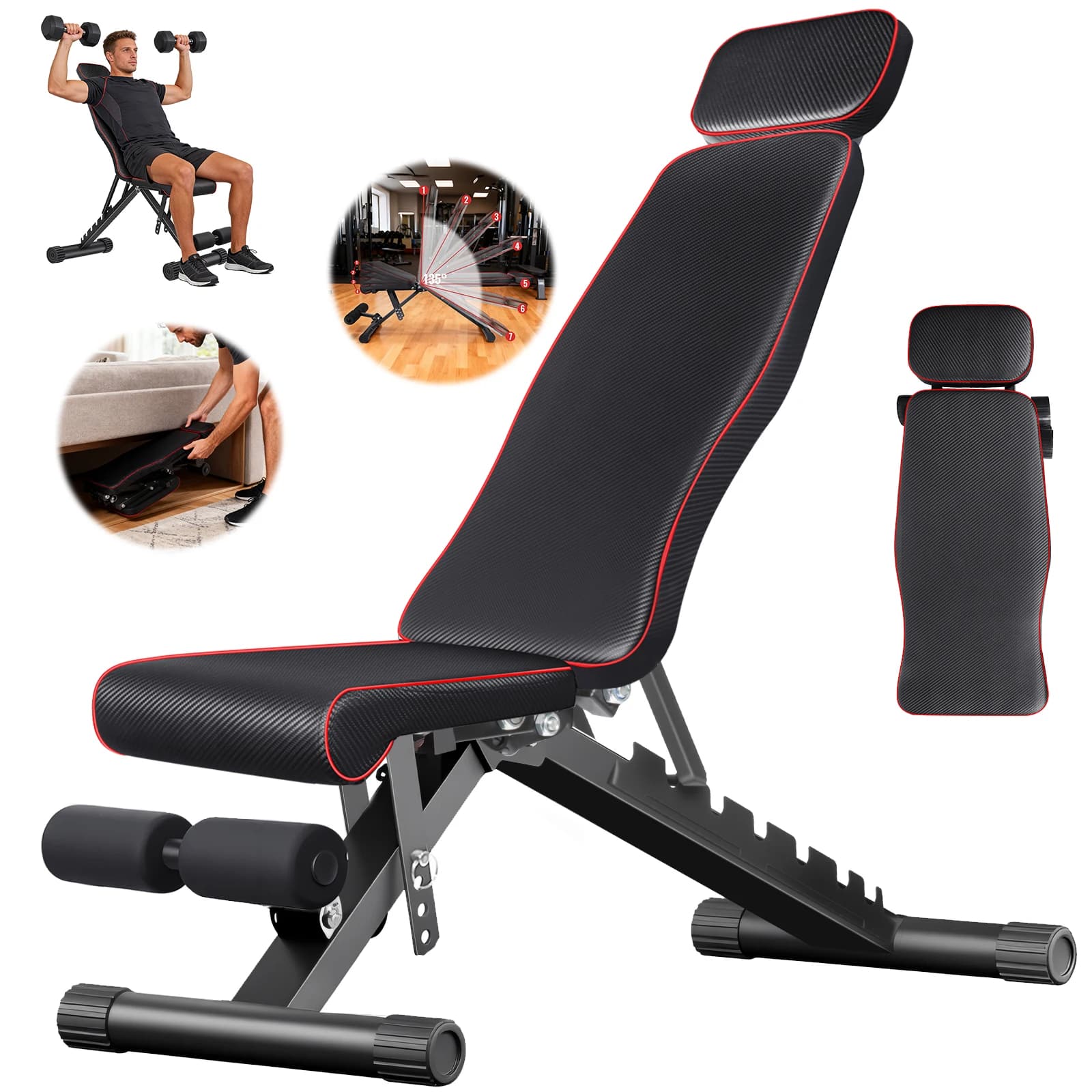Foldable All-round Training Stool Dumbbell Bench Home Fitness Equipment Professional-grade Exercise Chair Adjustable Height