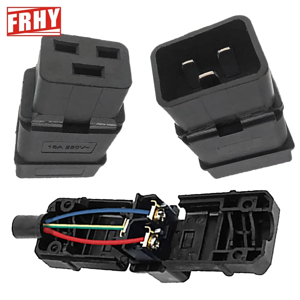 1PCS 16A 250V IEC60320 C19/C20 Power Cord Kit - EU Standard Removable Male & Female Plug for PDU/UPS/Servers