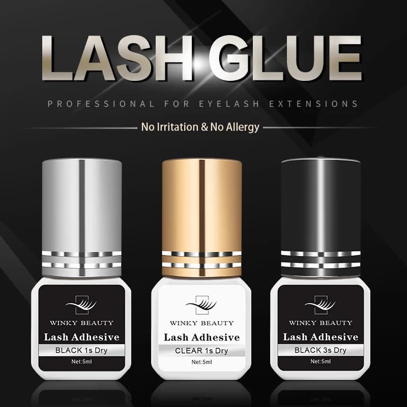 Winky Beauty 1 Second Fast Drying Strong False Eyelash Extension Glue Adhesive Retention 5-7 Weeks Low Smell Mink Eyelash Glue