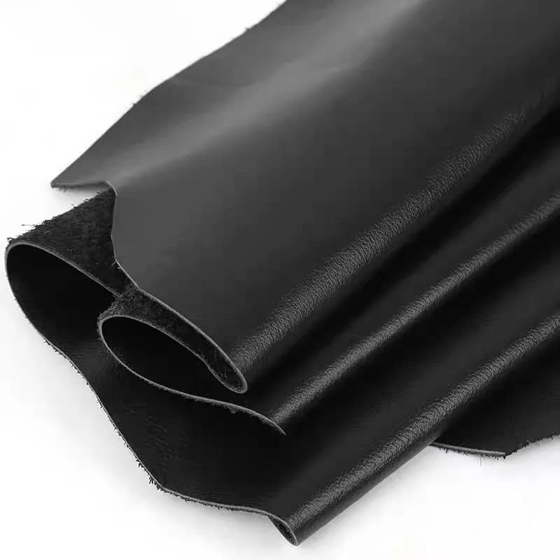 Fine grained cowhide, black top layer genuine leather, high gloss, natural drop pattern, car sofa, seat, headboard soft package,