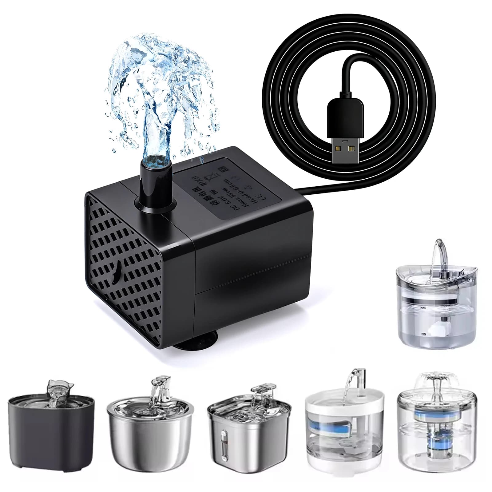 Water Pump Pet Cat Water Dispenser Anti Dry Burning Motor Replacement for Dog Cat Water Dispenser Drinking Bowl Pet Products