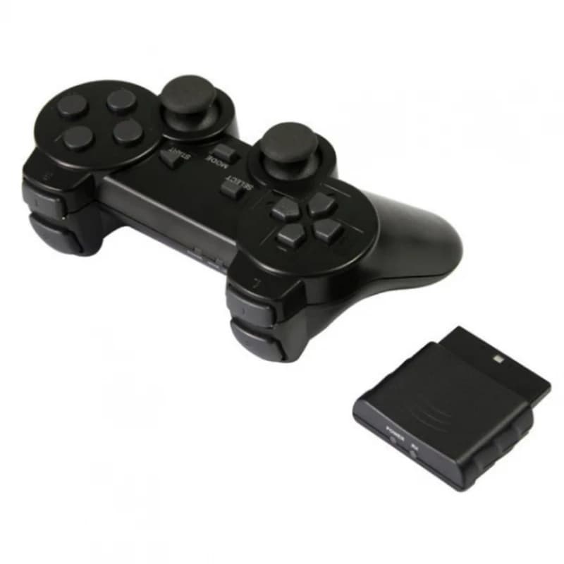Wireless controller COMPATIBLE for SONY PLAY STATION 2 DUALSHOCK 2 PS2 battery Black # Sony Play Station 2 Fat SCPH-3000X (SCPH-30000R, SCPH-30001,