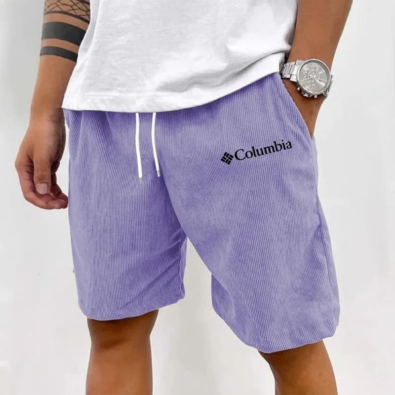 Trending Men Outdoor Knee Length Shorts Elastic Drawstring Double Side Pockets Long Letter Mark Print Anti Wrinkle ComfortaS-2XL