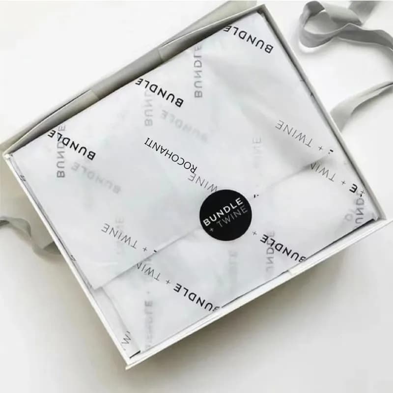 50 Sheets Recyclable Packaging Clothes Shoes Wrapping Printed Custom Logo White Black Pink Tissue Paper for Flower Gift Wrap