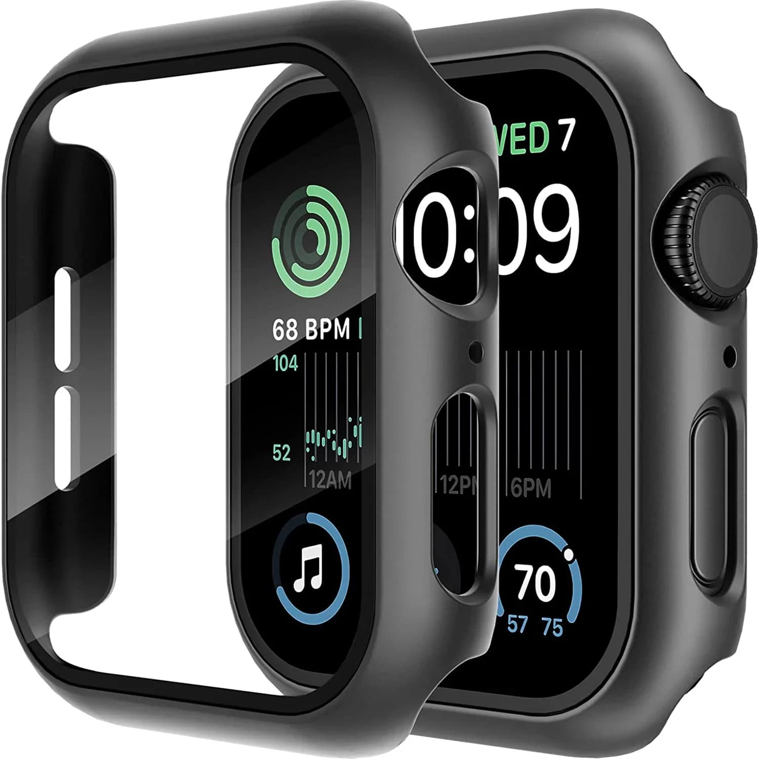 Tempered Glass+Cover For Apple Watch 11 10 9 8 7 46mm 42mm PC Bumper Screen Protector Case iWatch Series 7 6 5 4 SE3 44 40 45mm