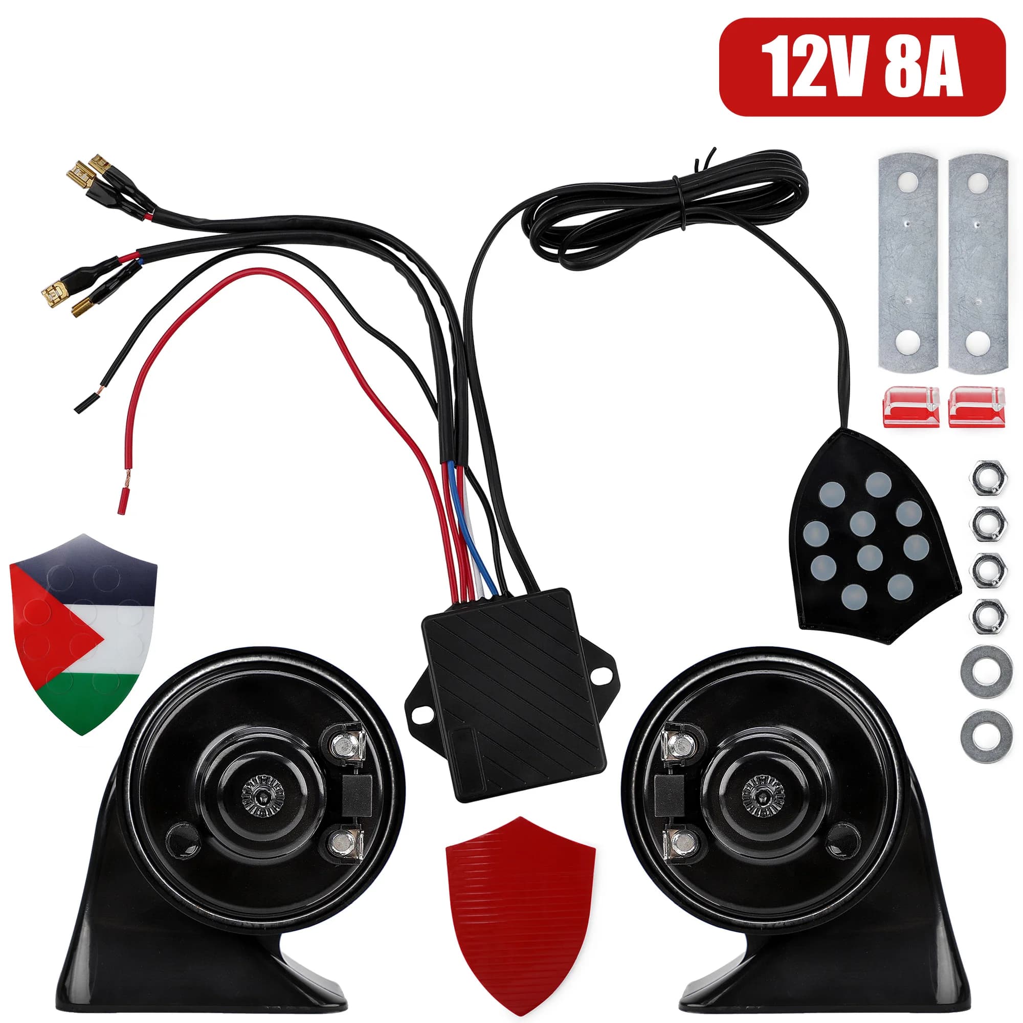 10 Sound Musical Controller Regulator Monitor Snail Trumpets Electric Siren Automotive accessories 12V Universal Electronic Horn