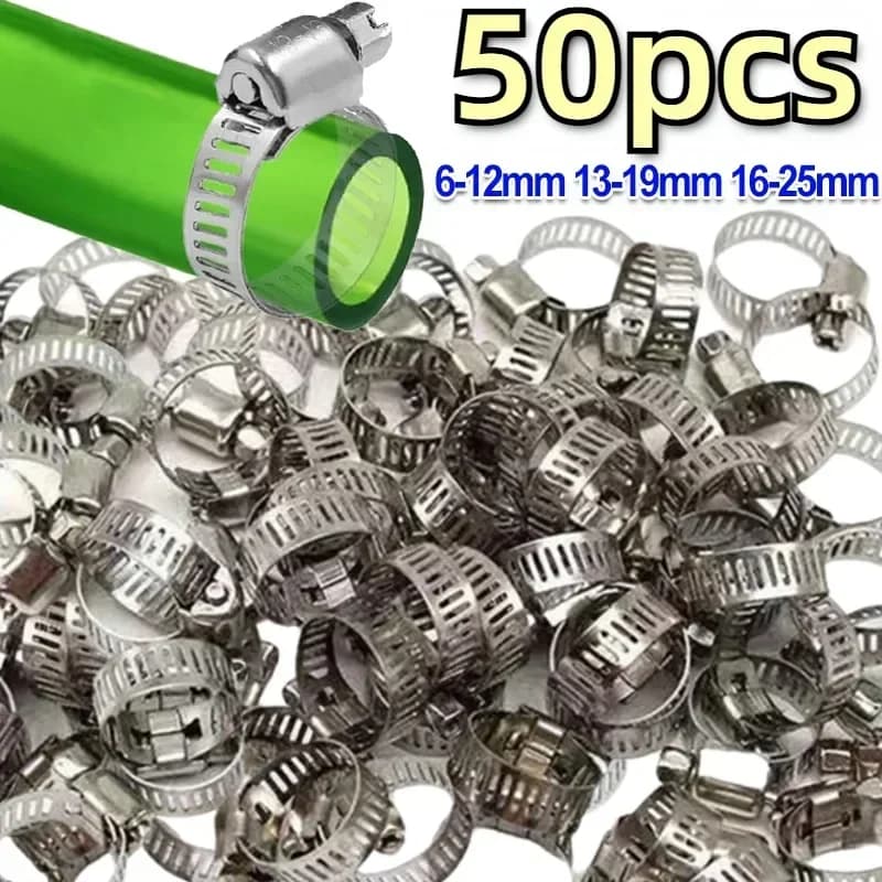 Stainless Steel Screw Band Hose Clamps Adjustable Faucet Water Pipes Fasteners Car Fuel Tube Pipe Clamp Worm Gear Plier Tools