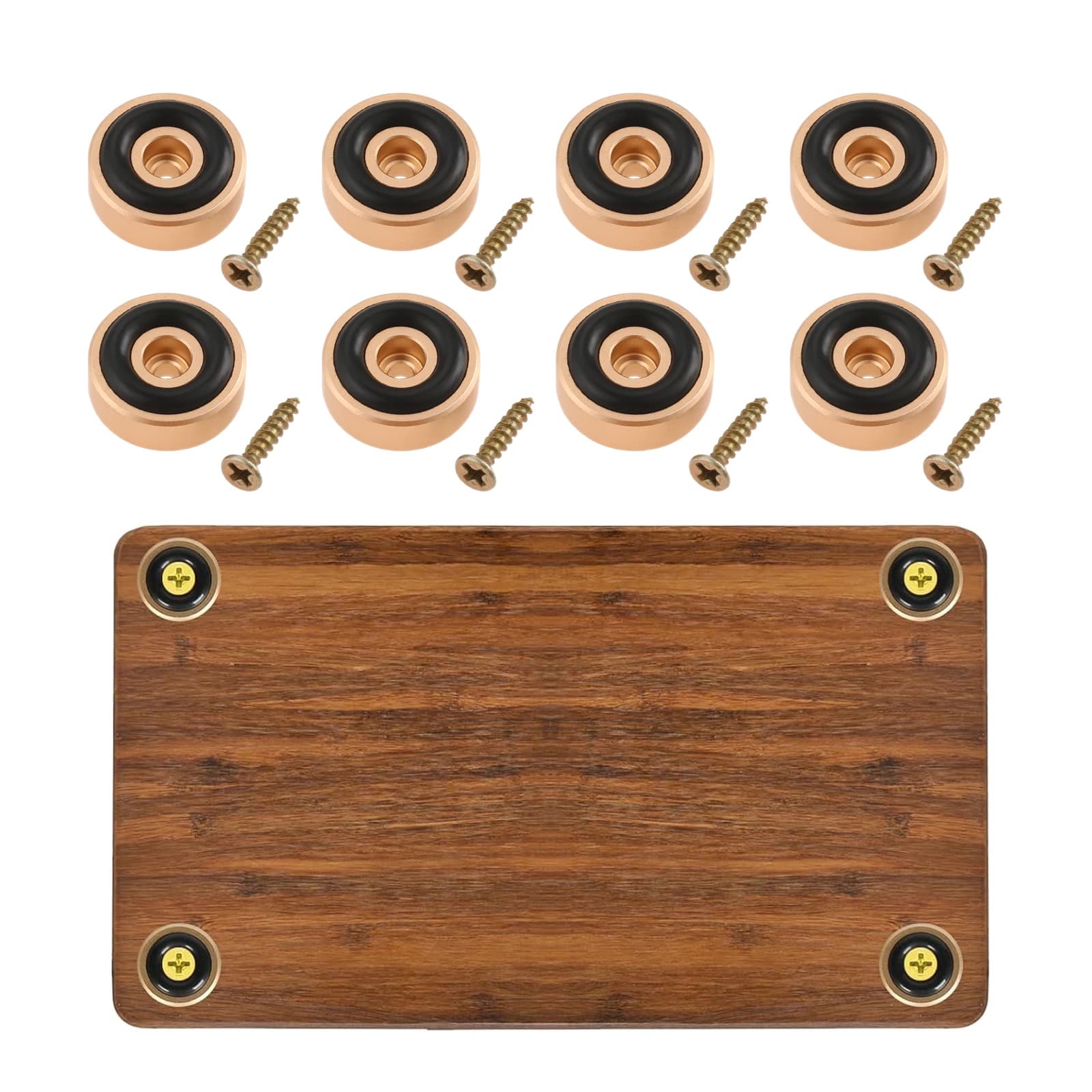8 Pcs Cutting Board Feet with Non Slip Pads Aluminum Alloy Feet Legs with Rubber Feet and Screws Kit for Furniture Chair Cabinet