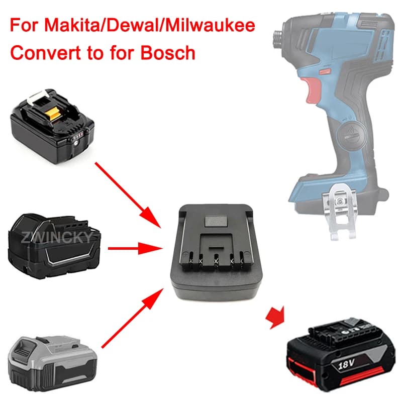 Battery Adapter Converter for Makita/Dewal/Milwaukee 18V 20V Li-ion Battery Convert to for Bosch 18V Li-ion Battery Power Tools